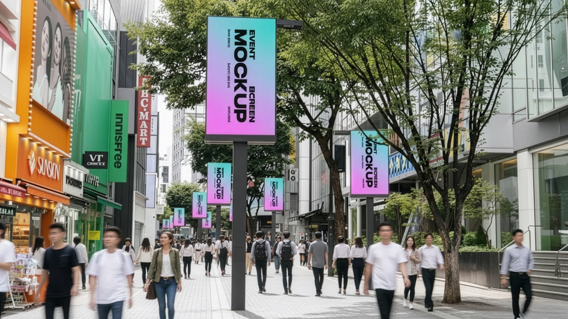K-Road Pole 명동 도로 미디어 폴